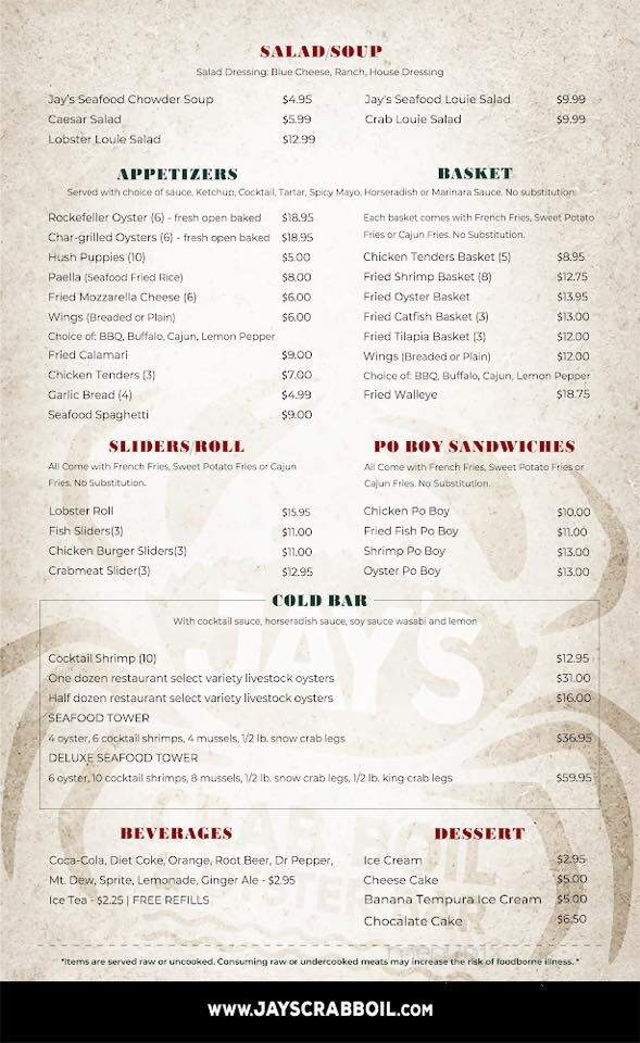 Jay's Crab Boil & Oyster Bar - Pickerington, OH menu_pic