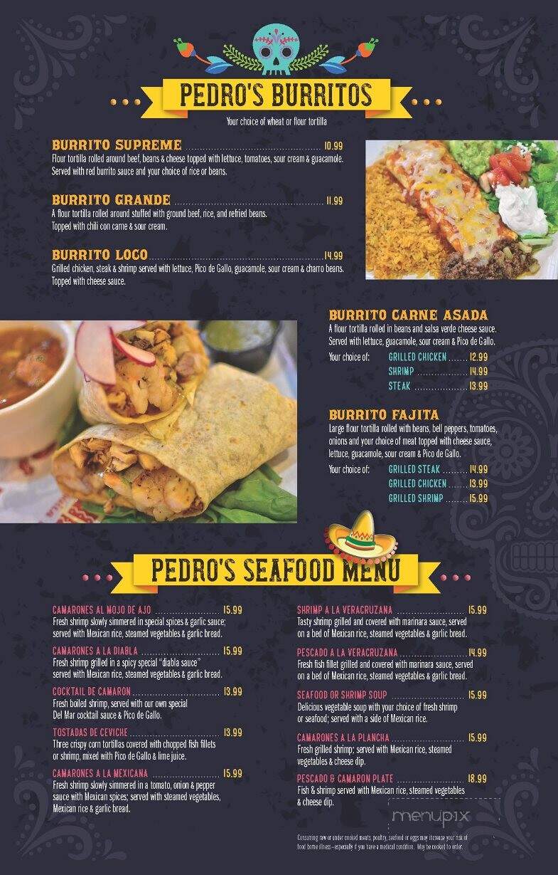 Pedro's Taco & Tequila Bar - Slidell, LA menu_pic