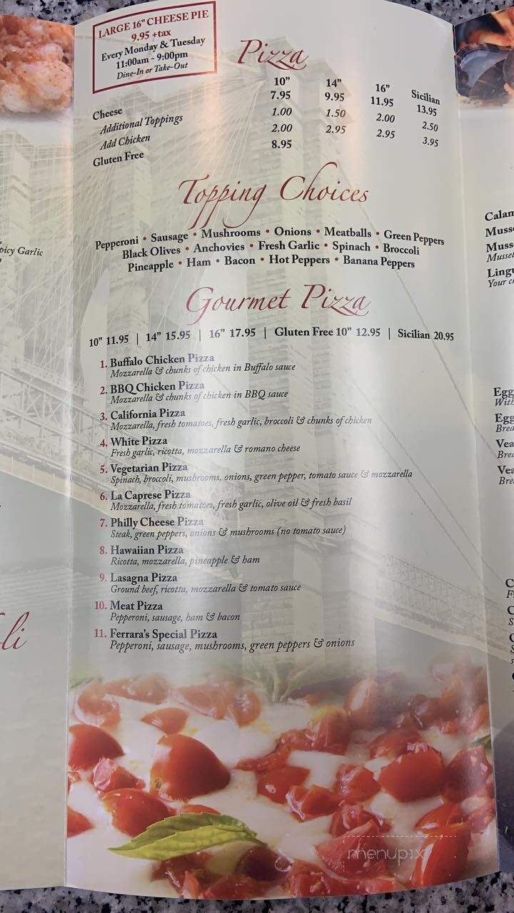 Ferrara Pizza & Pasta - Burlington, NC menu_pic
