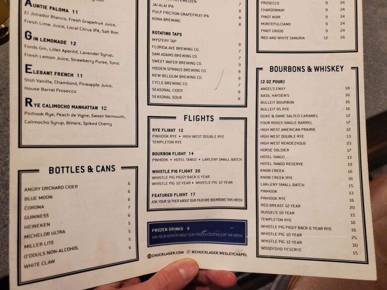 Chuck Lager America's Tavern - Wesley Chapel, FL menu_pic