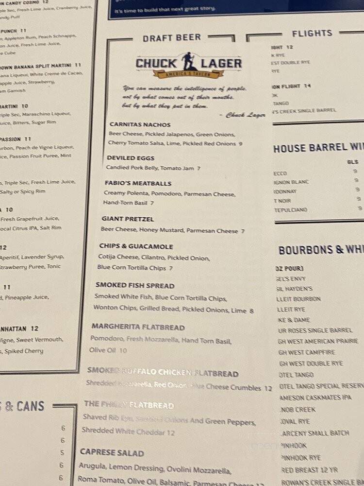 Chuck Lager America's Tavern - Wesley Chapel, FL menu_pic