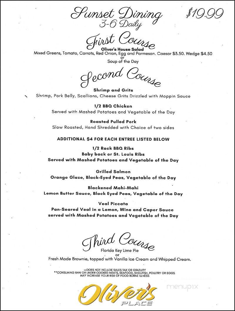 Oliver's Place - Fort Myers Beach, FL menu_pic