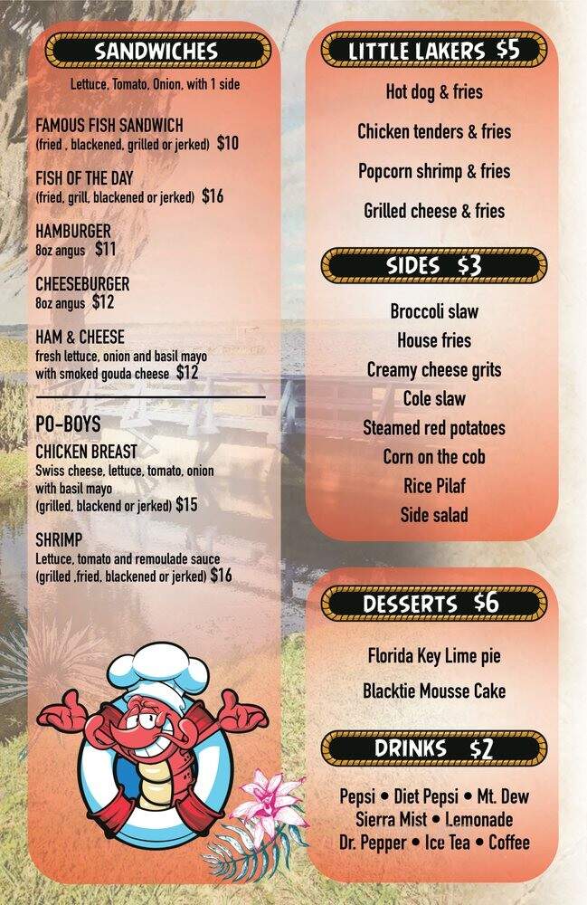 Shrimp's On the Lake - Lake Panasoffkee, FL menu_pic