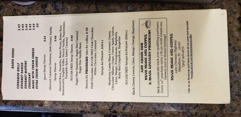 Keys News & Coffee - Marathon, FL menu_pic