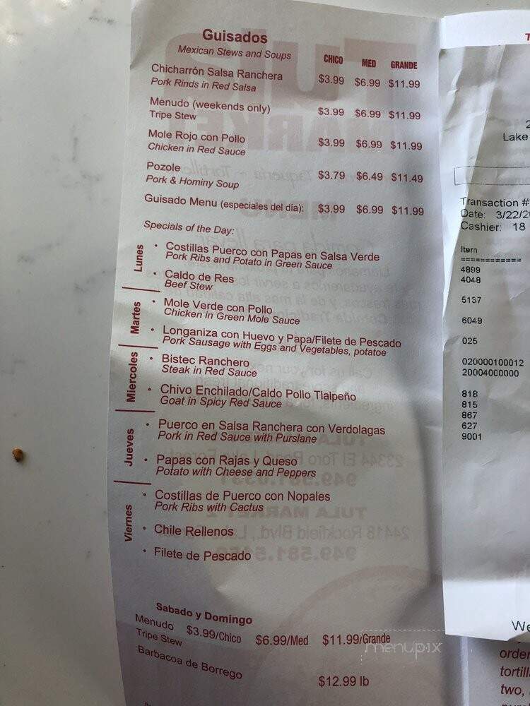 Tula Market - Lake Forest, CA menu_pic