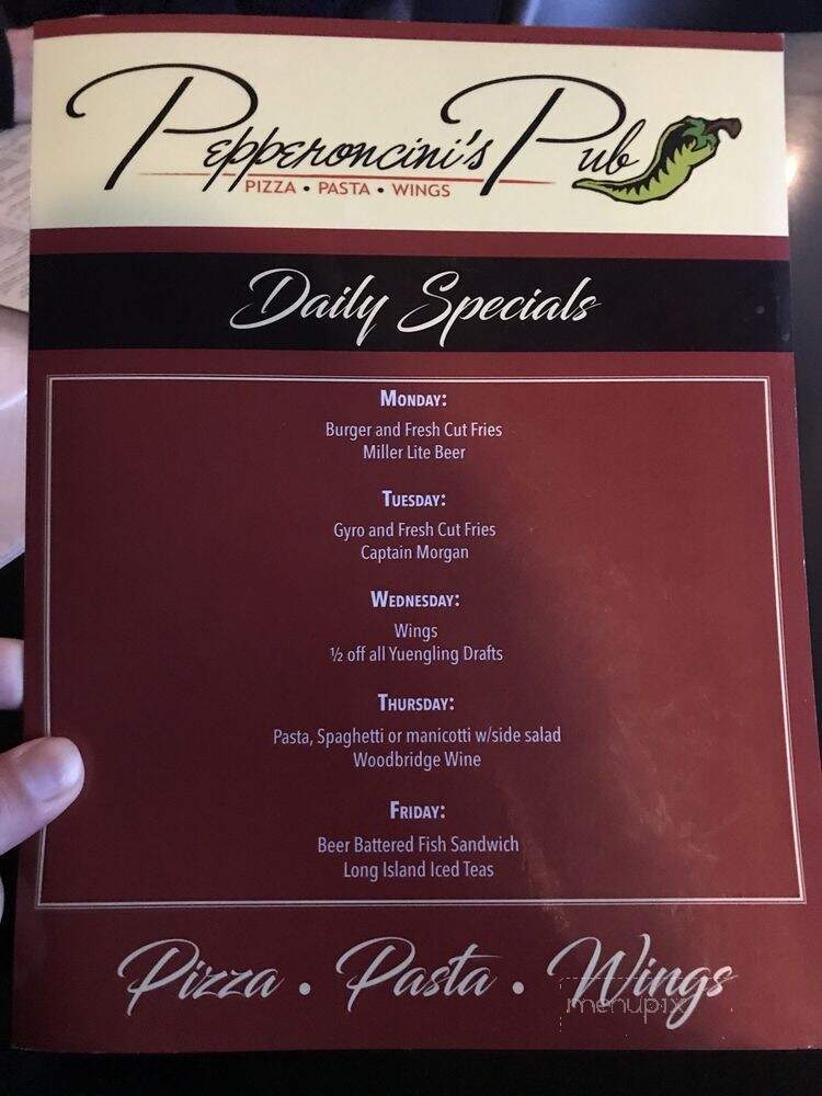 Pepperoncini's Pizza - Oakdale, PA menu_pic