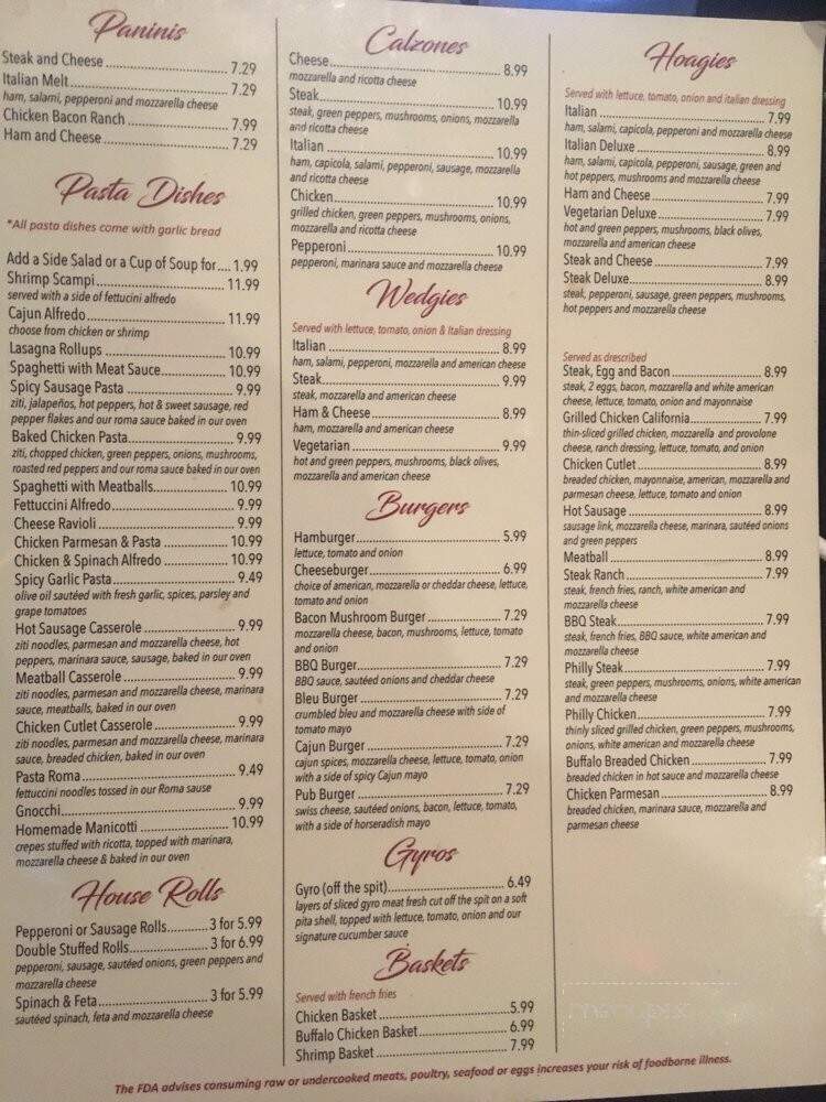 Pepperoncini's Pizza - Oakdale, PA menu_pic
