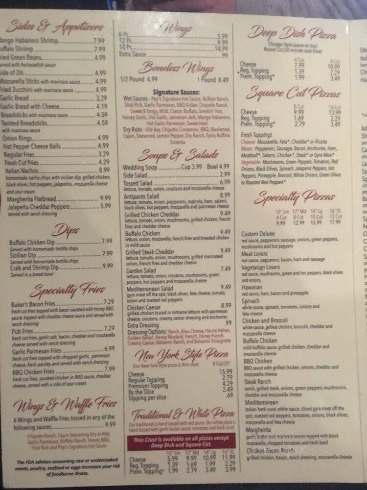 Pepperoncini's Pizza - Oakdale, PA menu_pic