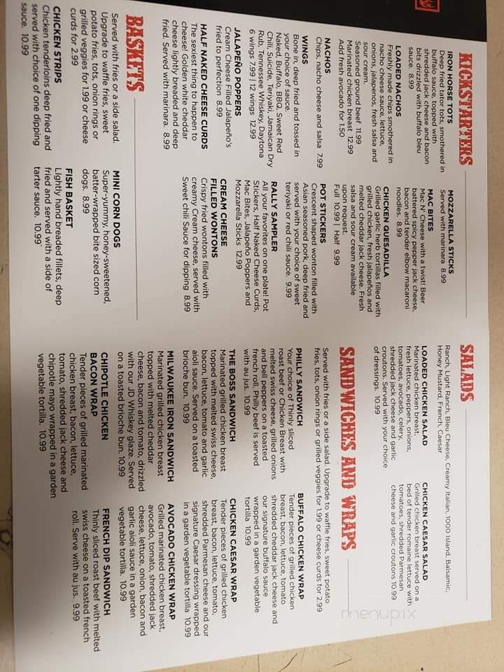 Iron Horse Grill & Saloon - Cokato, MN menu_pic