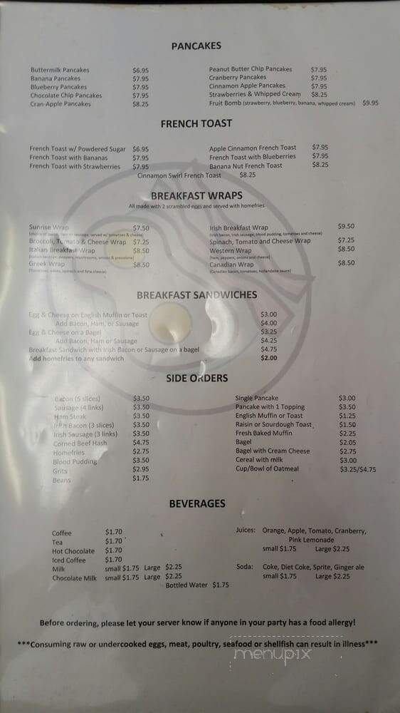 O.B.'s Cafe - North Quincy, MA menu_pic