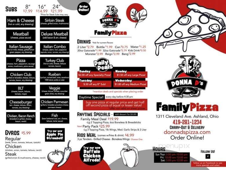 Donna D's Pizza - Ashland, OH menu_pic