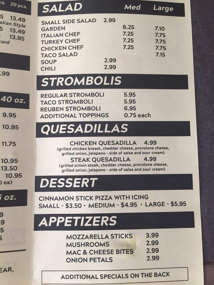 Donna D's Pizza - Ashland, OH menu_pic