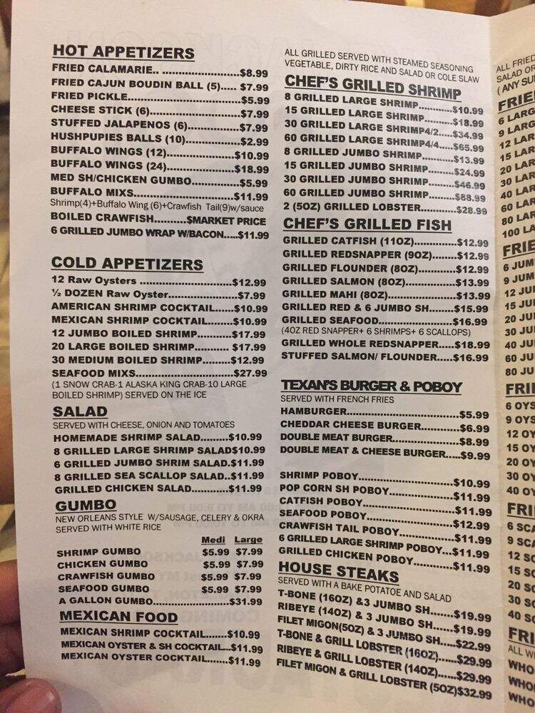 Lake Jackson Seafood - Lake Jackson, TX menu_pic