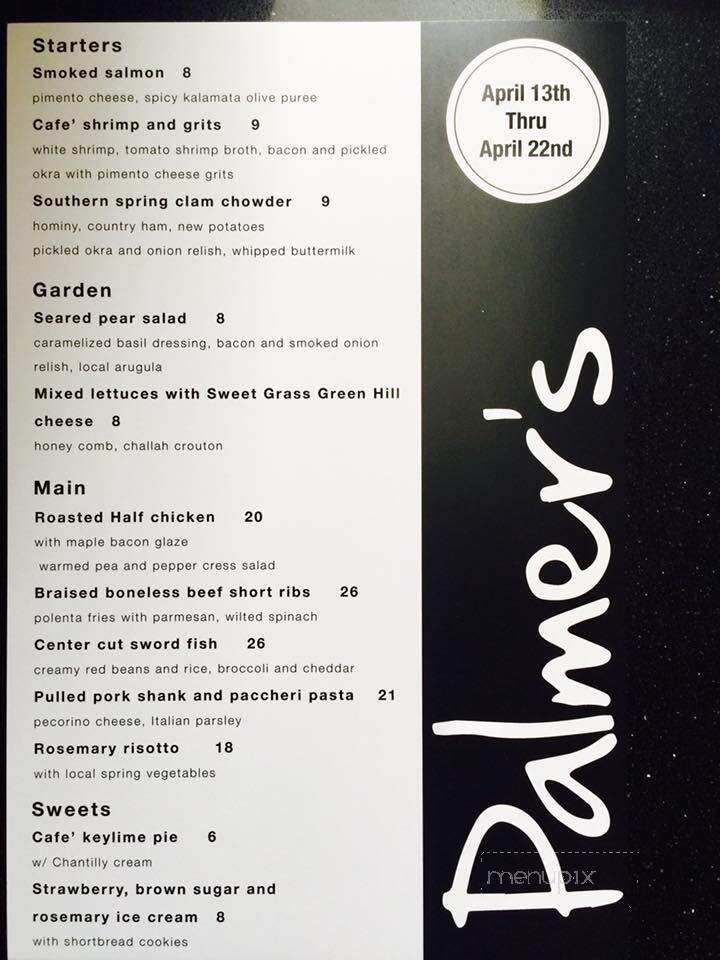 Palmer's Village Cafe - St Simons Island, GA menu_pic