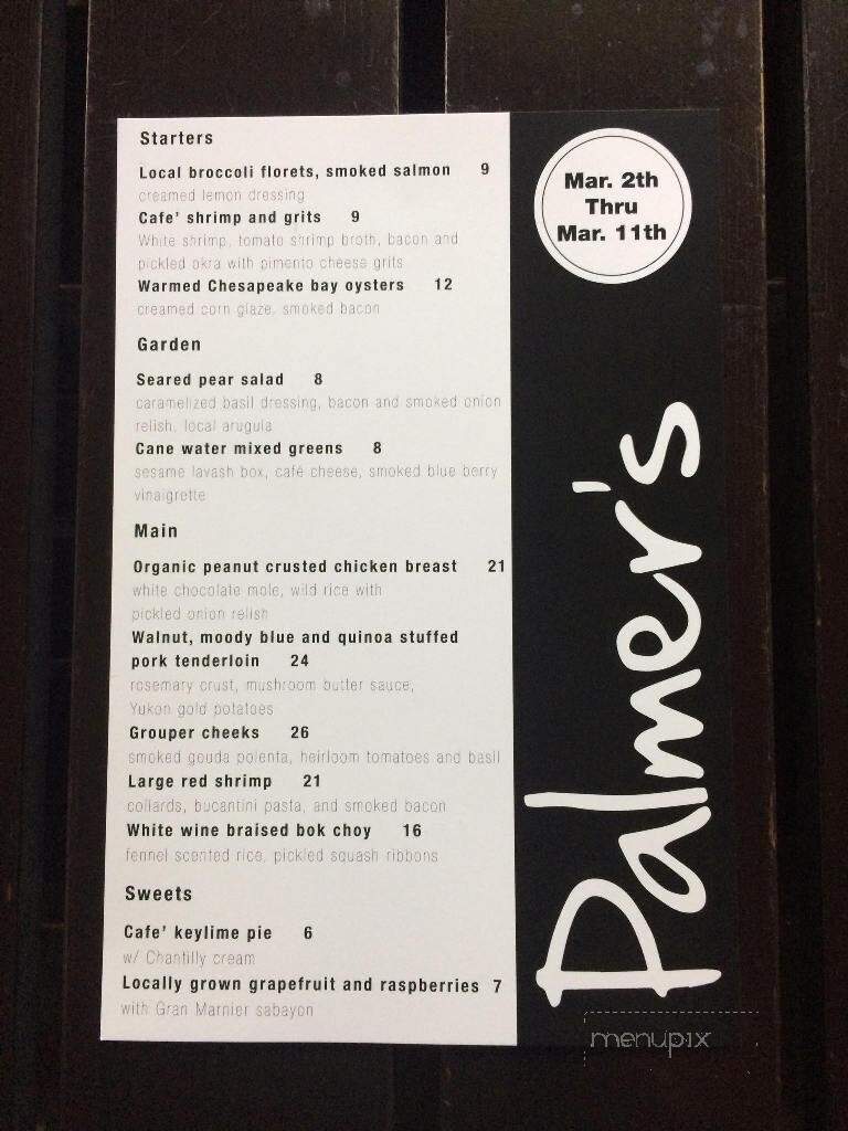 Palmer's Village Cafe - St Simons Island, GA menu_pic