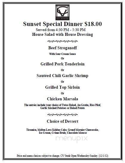 CV Steak - Minden, NV menu_pic