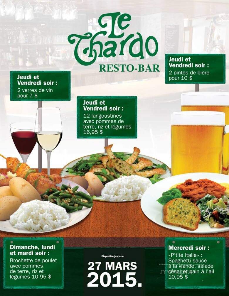 Restaurant Le Chardo - Alfred, ON menu_pic