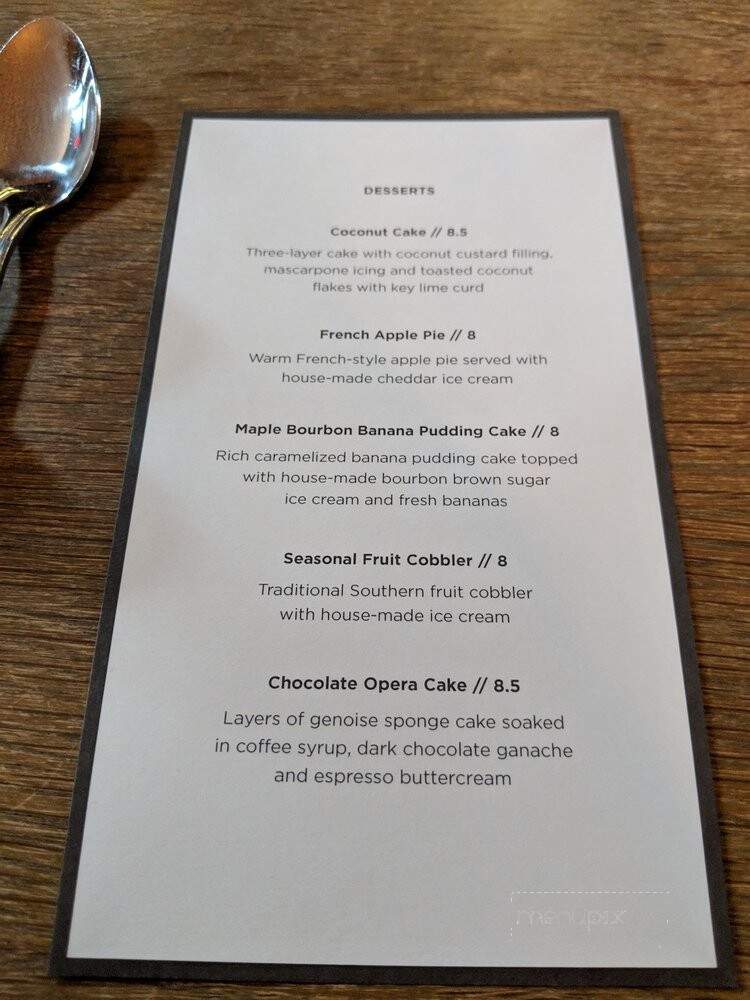 Gryphon Tea Room - Savannah, GA menu_pic