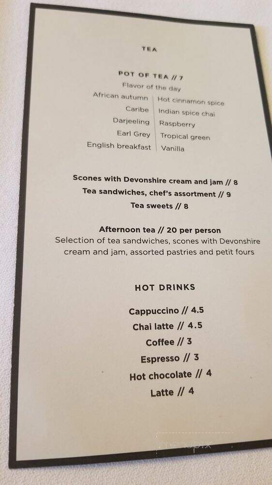 Gryphon Tea Room - Savannah, GA menu_pic