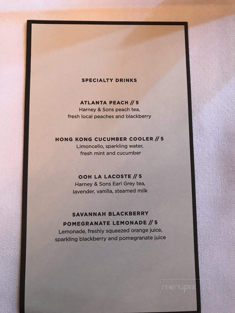 Gryphon Tea Room - Savannah, GA menu_pic