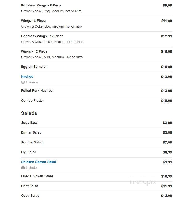 Muley's Bar & Family Grill - Elko, NV menu_pic
