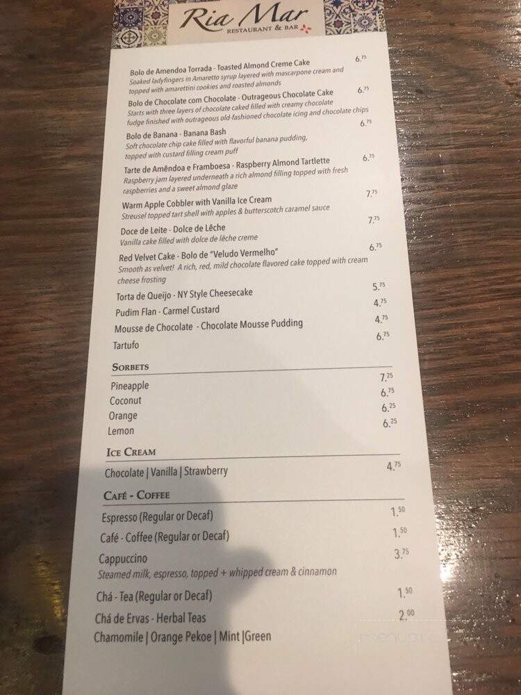 Avos Ria Mar - South River, NJ menu_pic