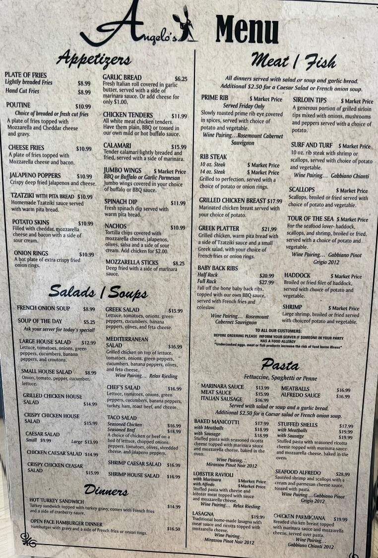 Angelo's Pizza & Grill - Rouses Point, NY menu_pic