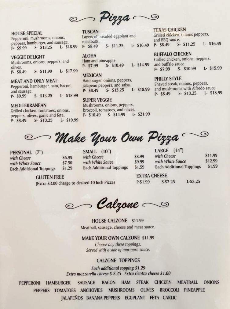 Angelo's Pizza & Grill - Rouses Point, NY menu_pic
