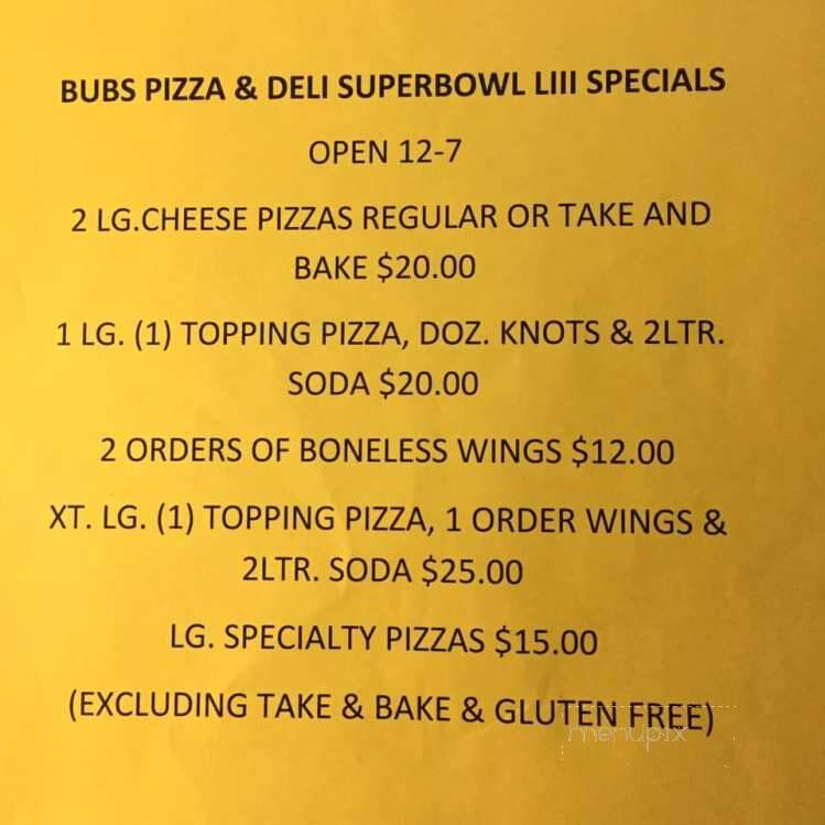 Bub's Pizza & Deli - Elizabethtown, NY