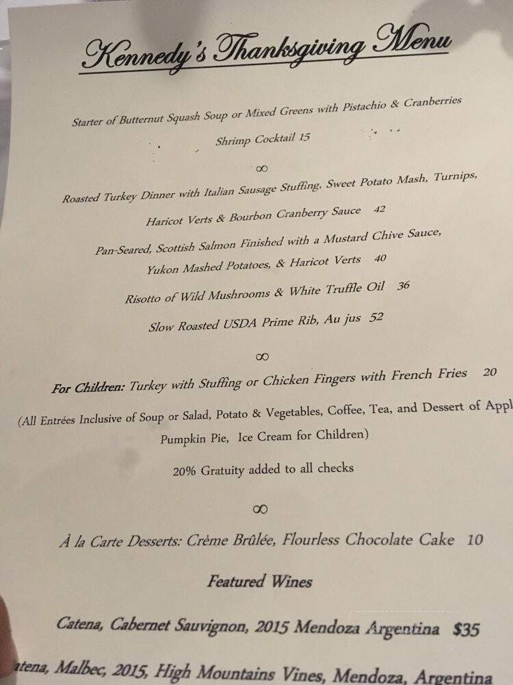 Kennedy's Restaurant - Breezy Point, NY menu_pic