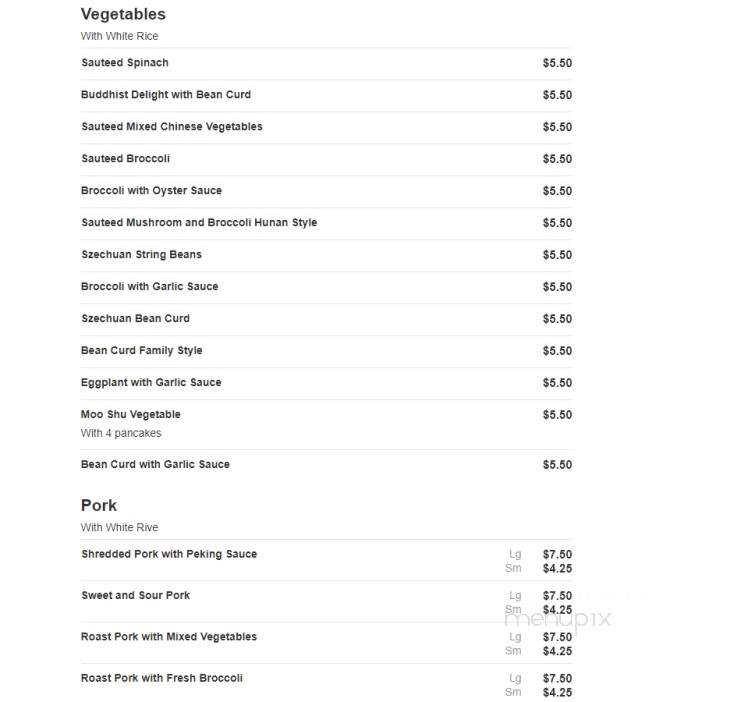 Quality Chef Chinese Restaurant - Bronx, NY menu_pic