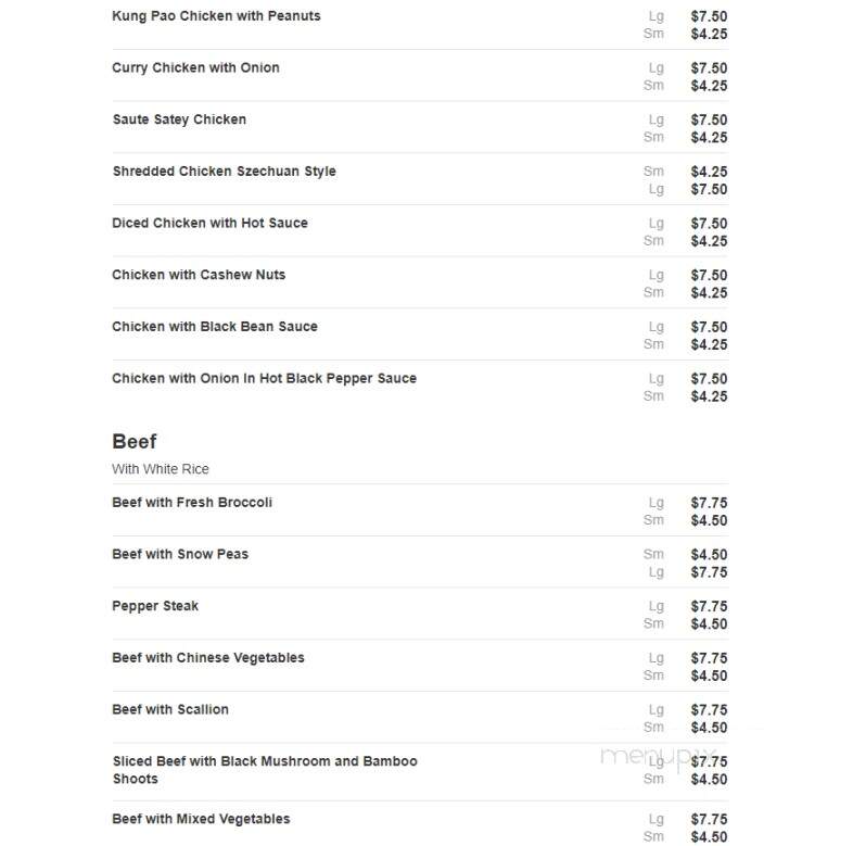 Quality Chef Chinese Restaurant - Bronx, NY menu_pic