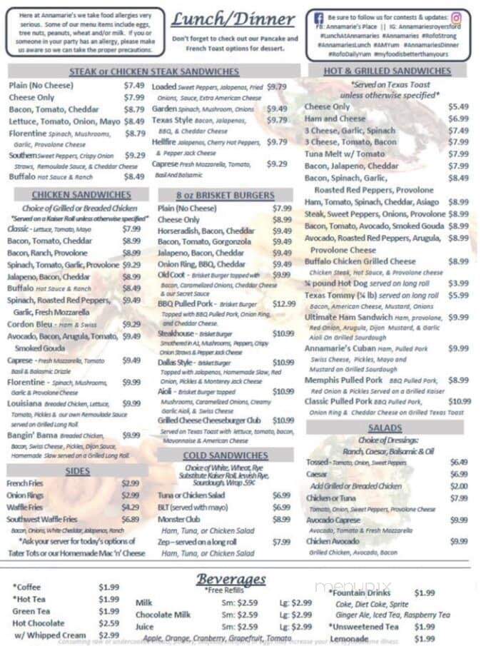 Annamarie's Place - Royersford, PA menu_pic