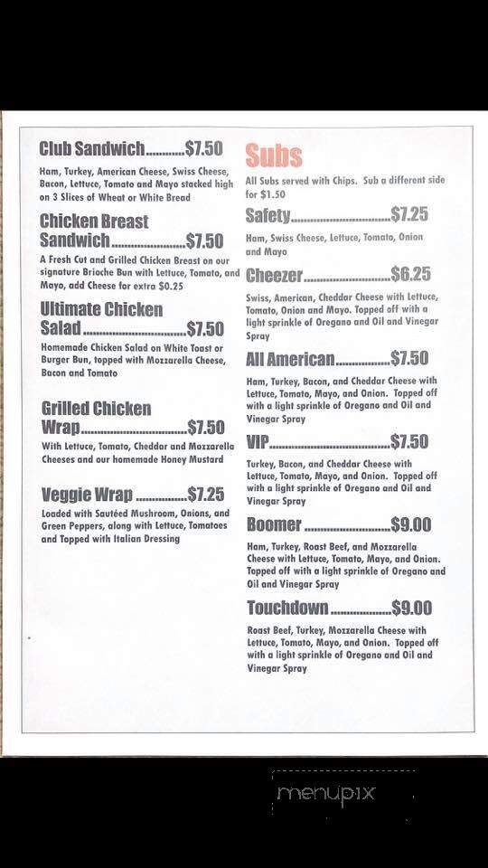 Schooners - Roanoke, VA menu_pic