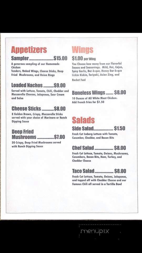 Schooners - Roanoke, VA menu_pic