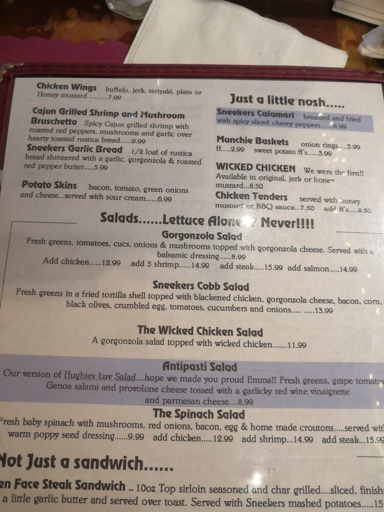 Sneekers Cafe - Groton, CT menu_pic