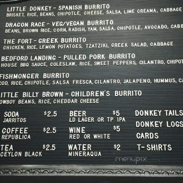 Little Donkey Food and Drink - Langley, BC menu_pic