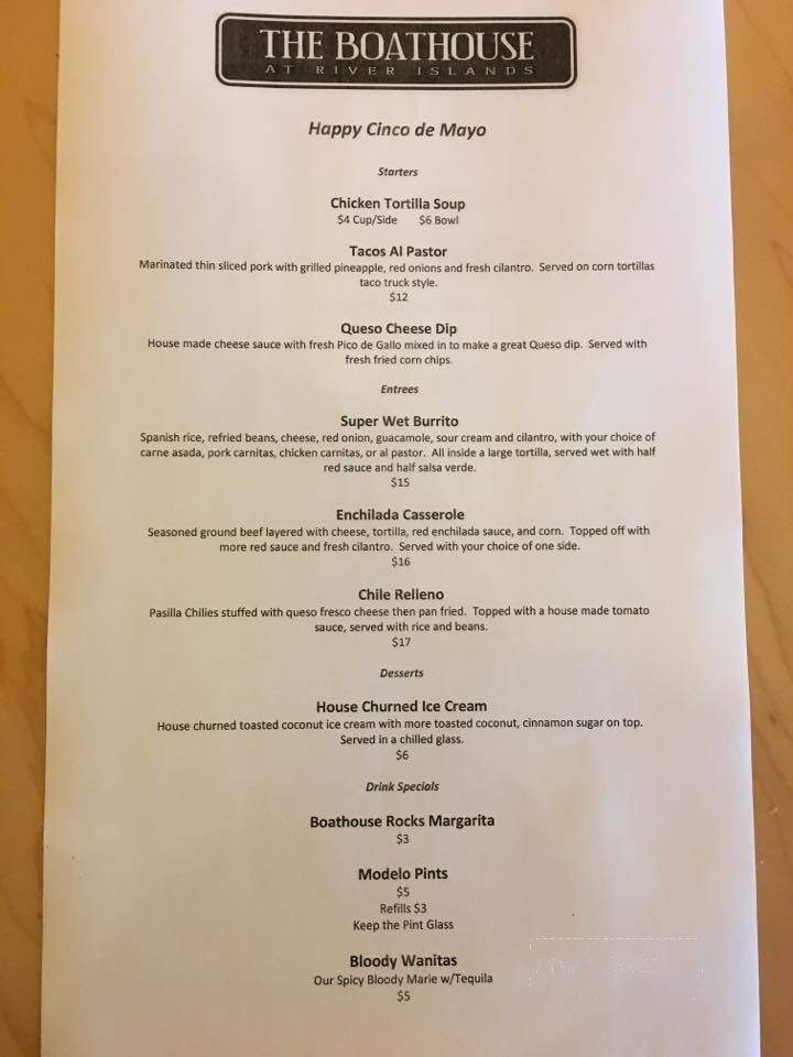 The Boathouse At River Islands - Lathrop, CA menu_pic