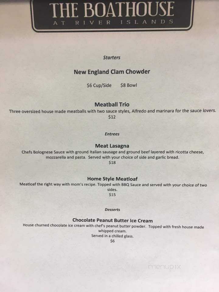 The Boathouse At River Islands - Lathrop, CA menu_pic