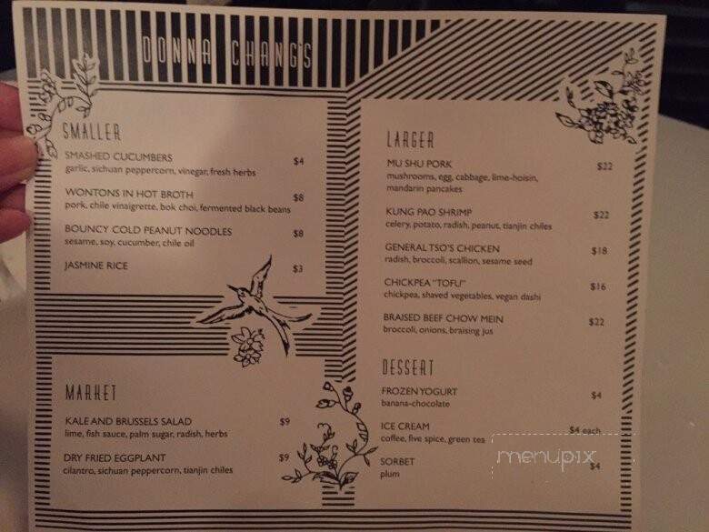 Donna Chang's - Athens, GA menu_pic