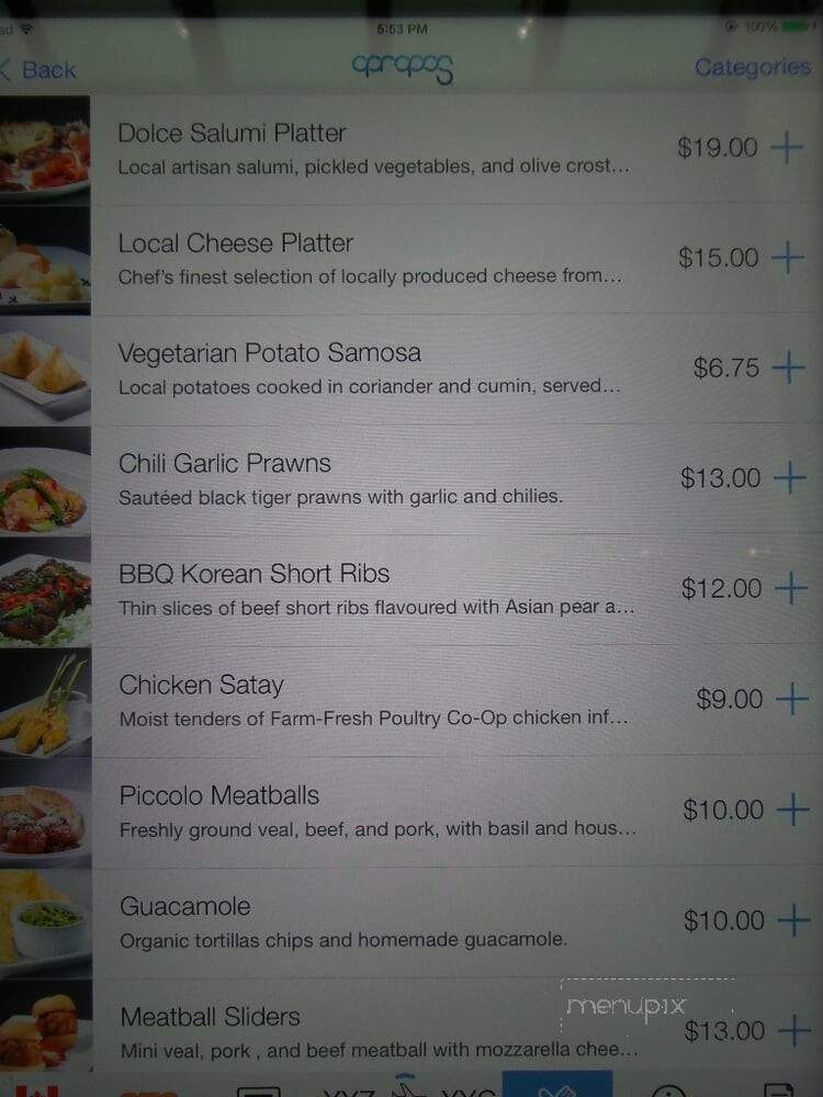 Apropos - Mississauga, ON menu_pic