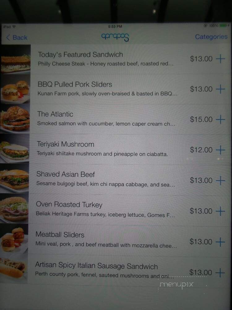 Apropos - Mississauga, ON menu_pic