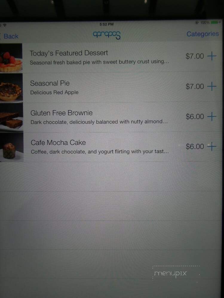Apropos - Mississauga, ON menu_pic