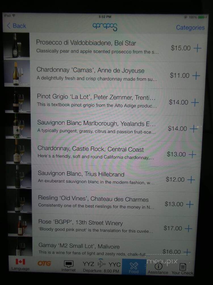 Apropos - Mississauga, ON menu_pic