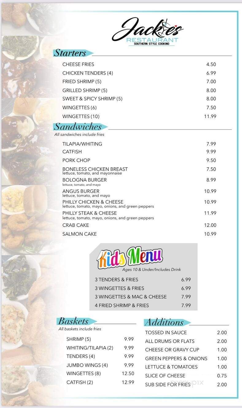 Jackie's - Henrico, VA menu_pic