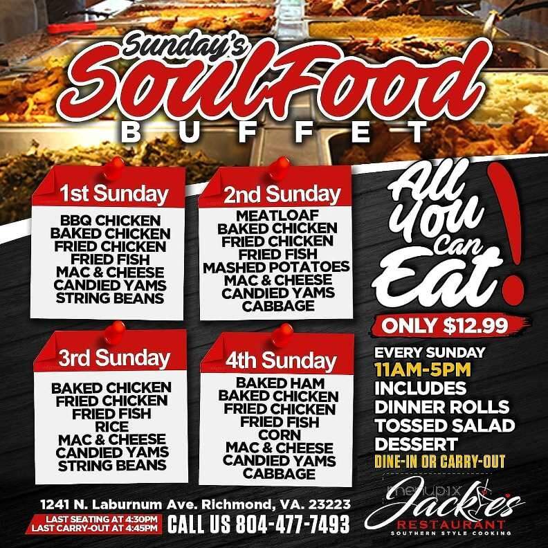 Jackie's - Henrico, VA menu_pic