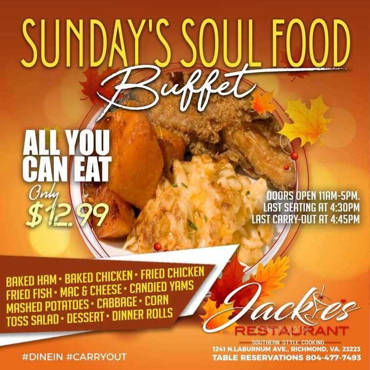 Jackie's - Henrico, VA menu_pic