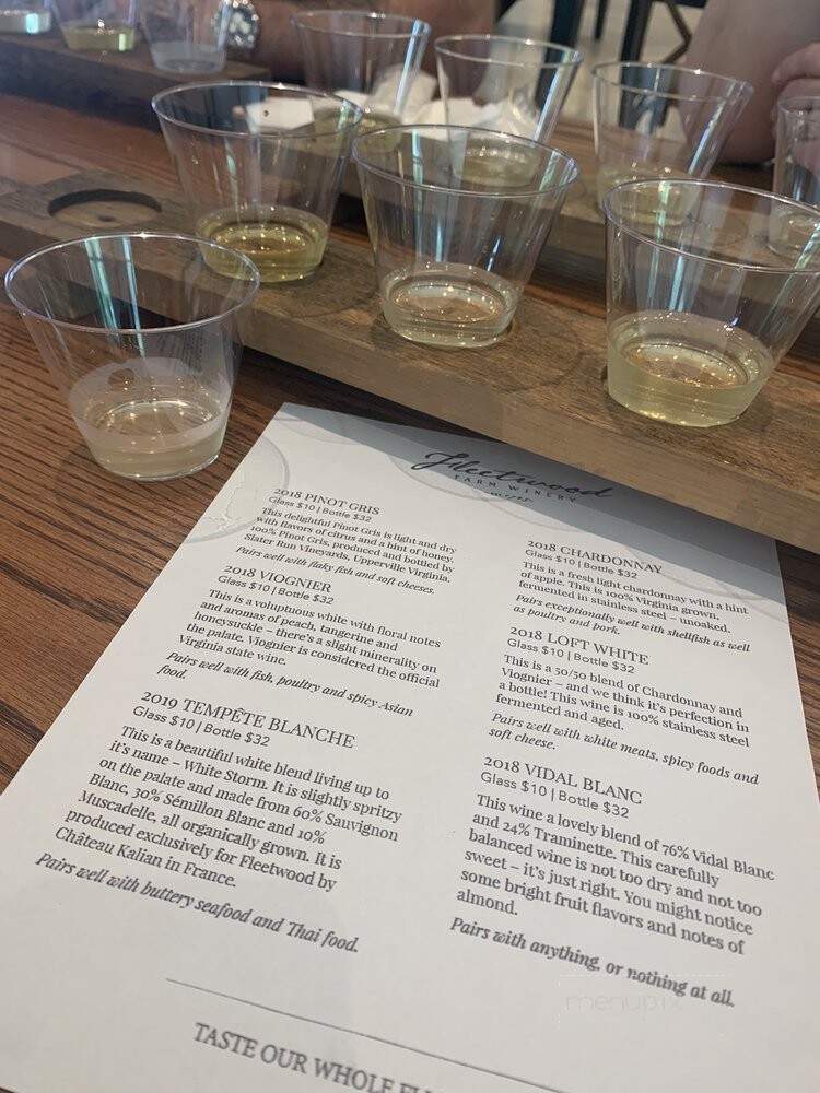 Fleetwood Farm Winery - Leesburg, VA menu_pic