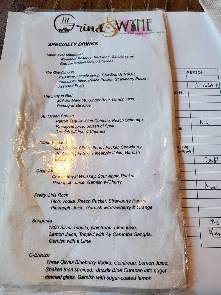 Grind and Wine - Randallstown, MD menu_pic