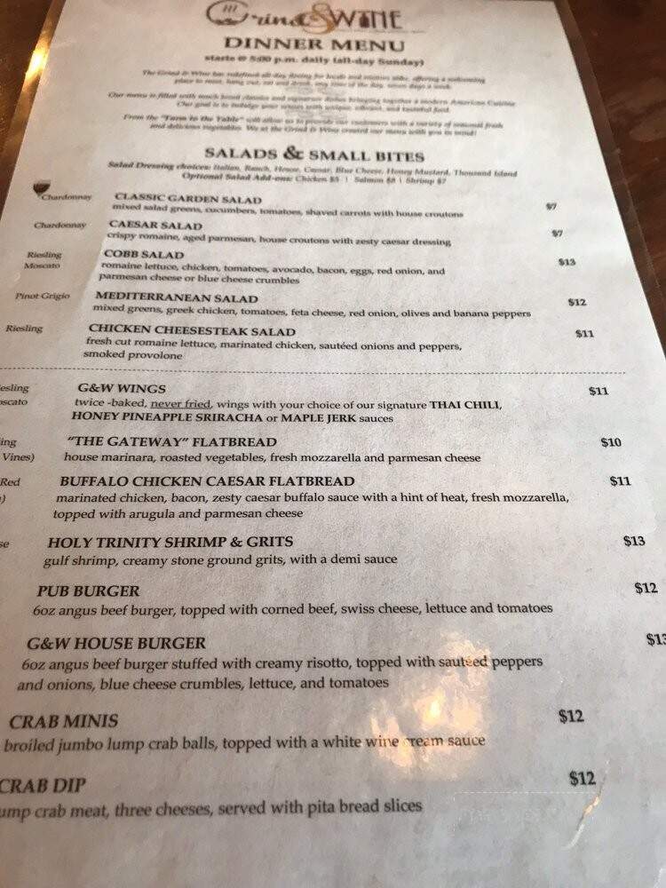 Grind and Wine - Randallstown, MD menu_pic